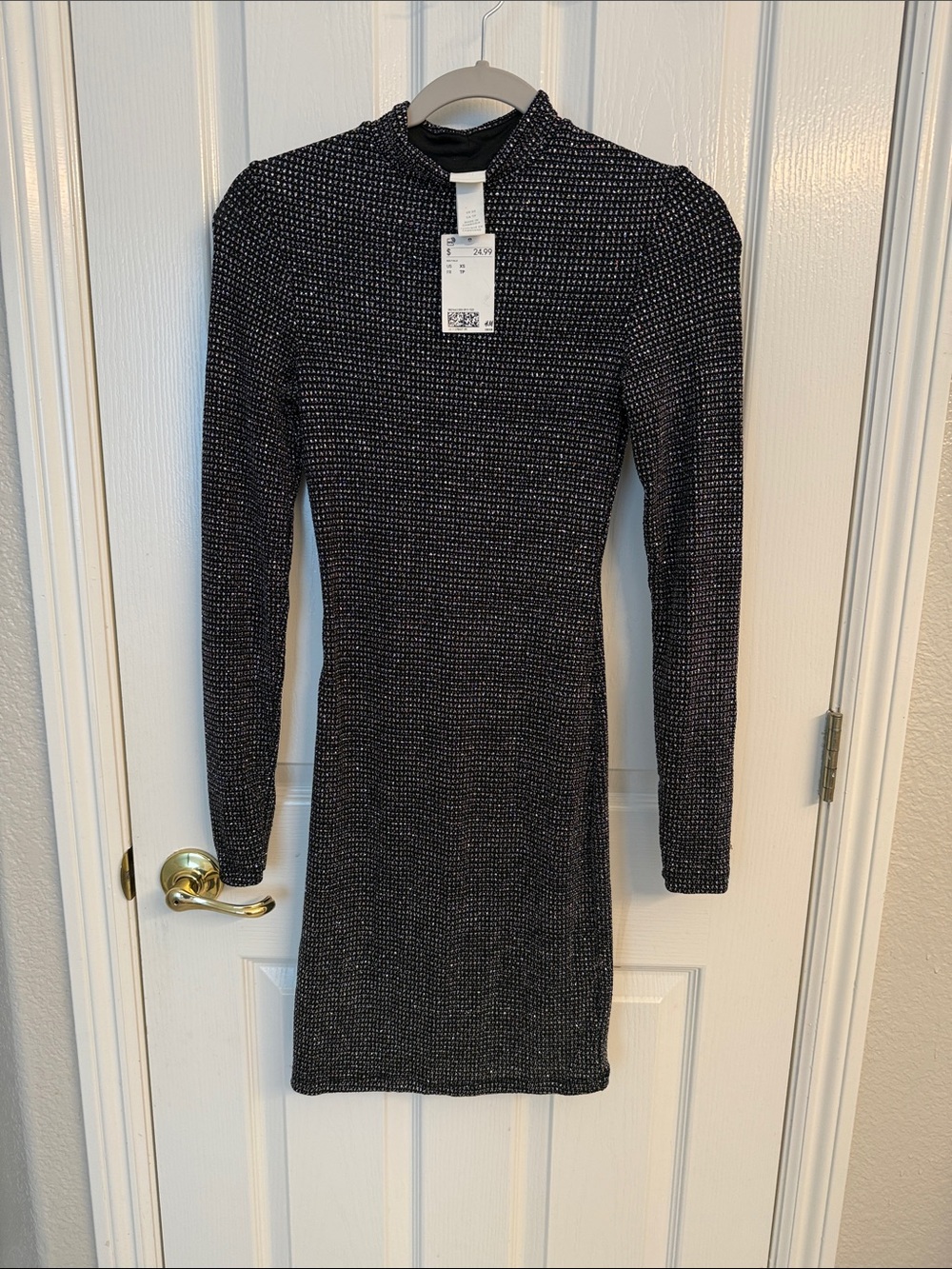 H&M Black mini dress with Sparkle Detail